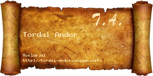Tordai Andor névjegykártya