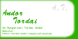 andor tordai business card
